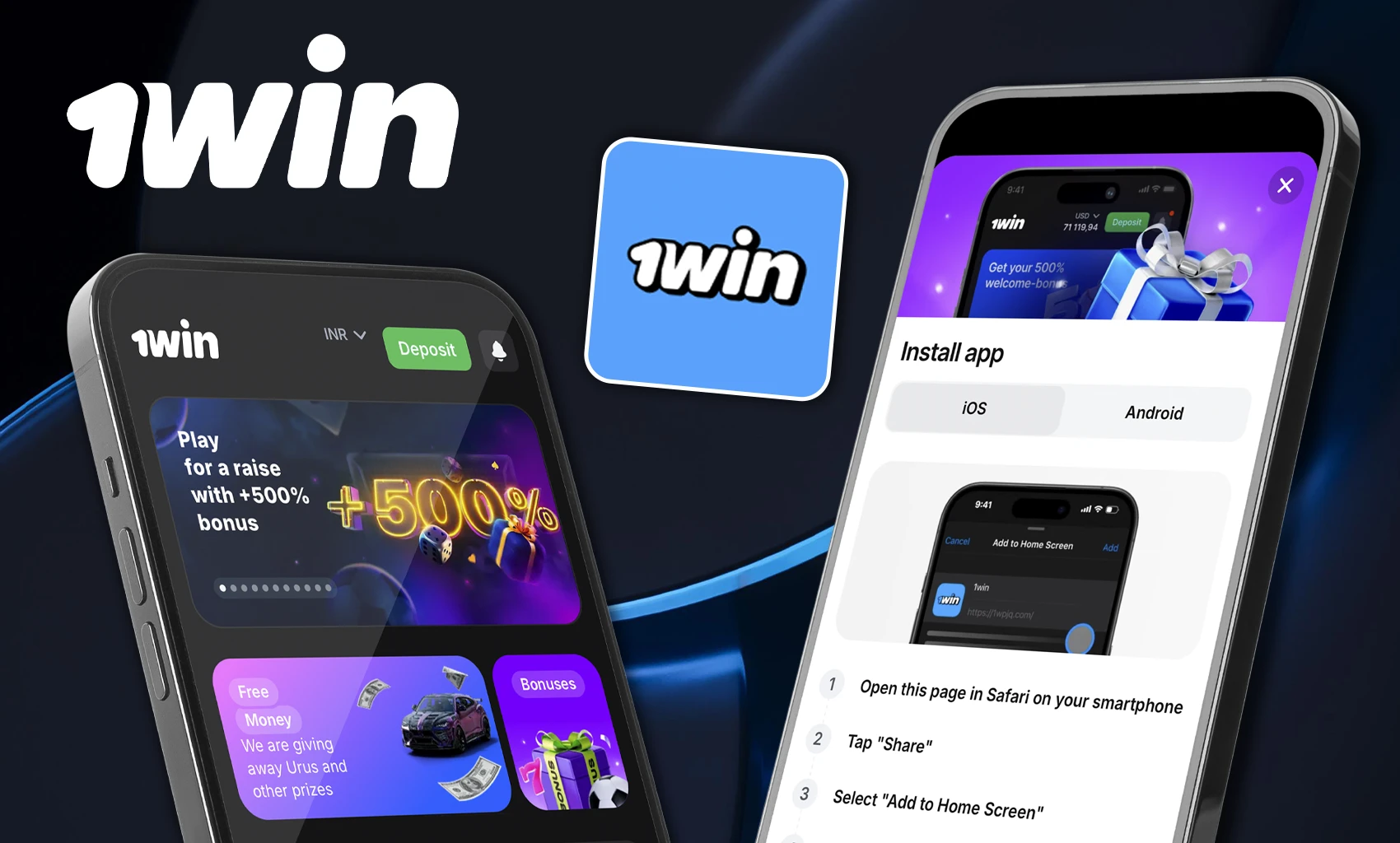 Download 1win app on iPhone.