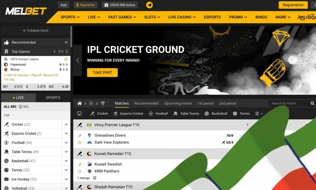 Melbet India sports betting website overview
