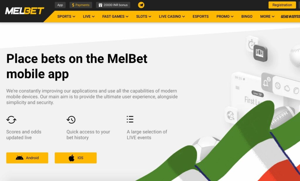 How to place bets on Melbet application in India
