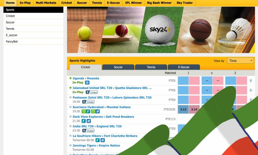 Sky247 India sports betting events review